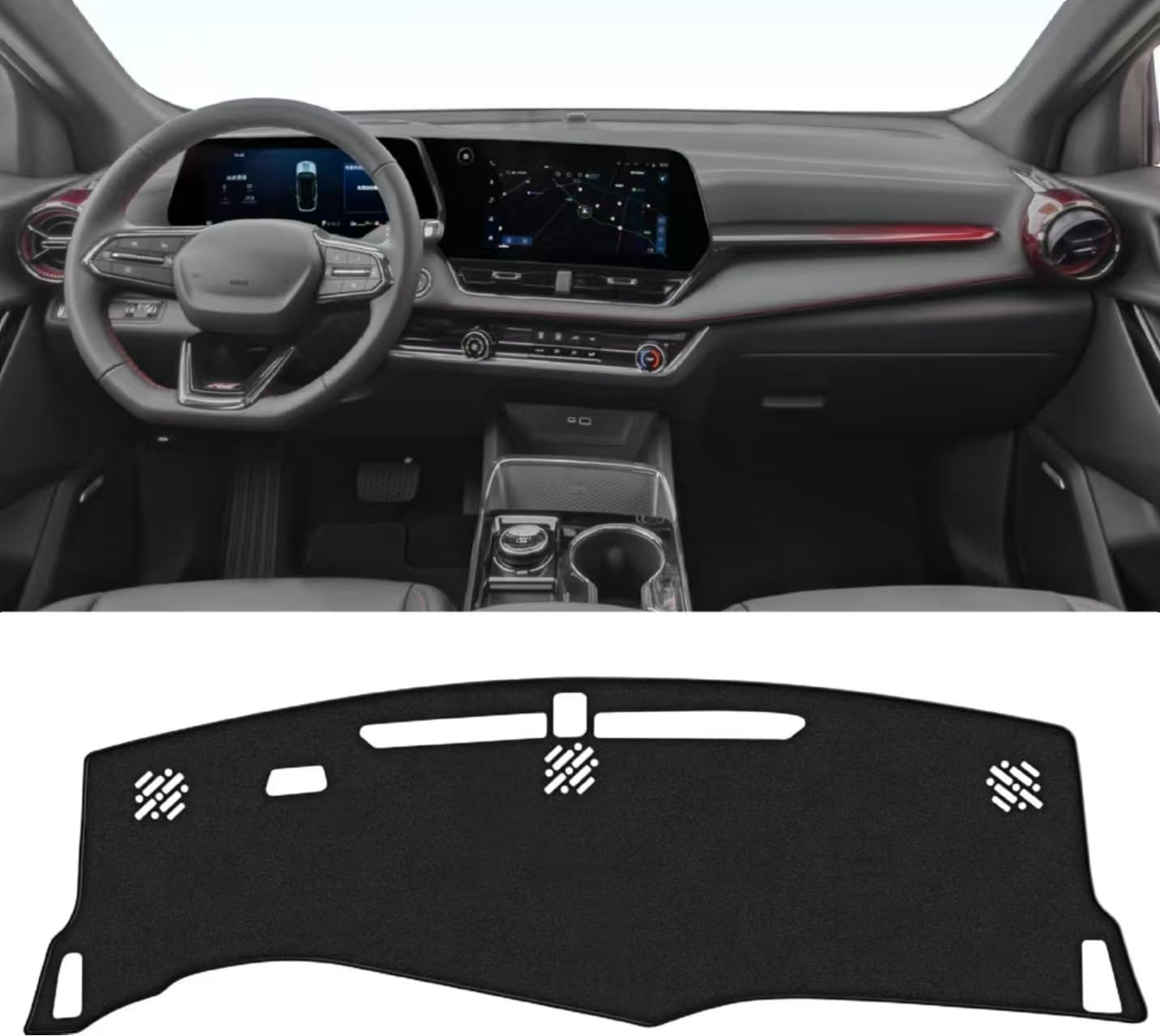 Car Dashboard Cover Mat Carpet Compatible for 2025 2026 Chevrolet Equinox Without HUD Dash Mat Sunshade Windshield Glare Black