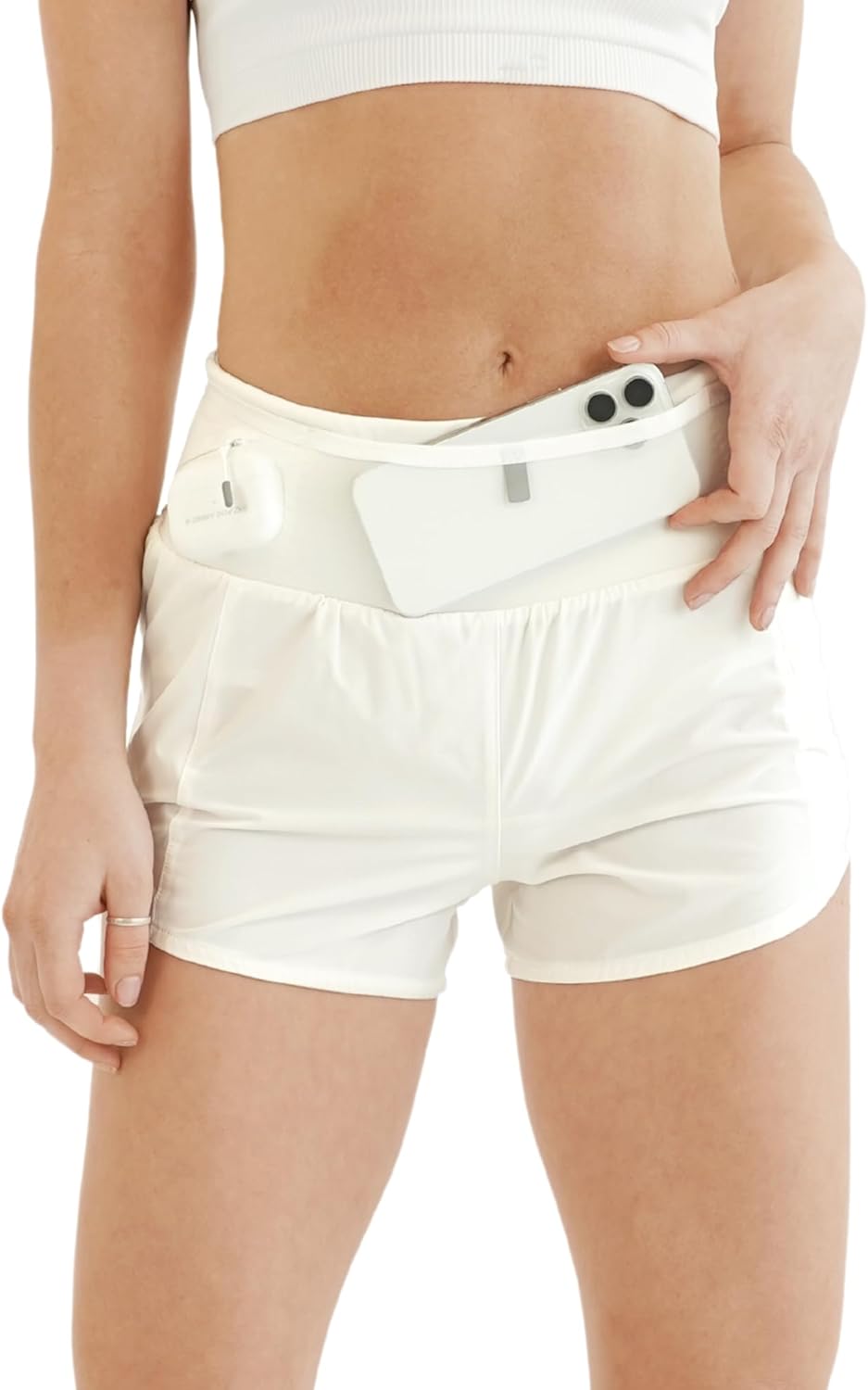 FlipBelt High Waisted Quick-Dry Air Running Shorts Workout Sport Layer Active Shorts with Pockets and Built in Running Belt