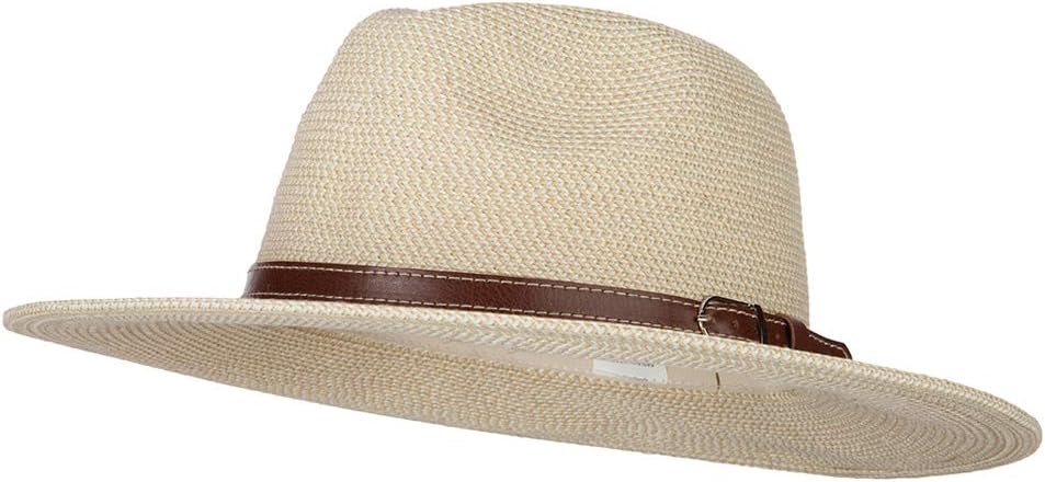 UPF 50+ Men's Paper Braid Large Brim Fedora Hat