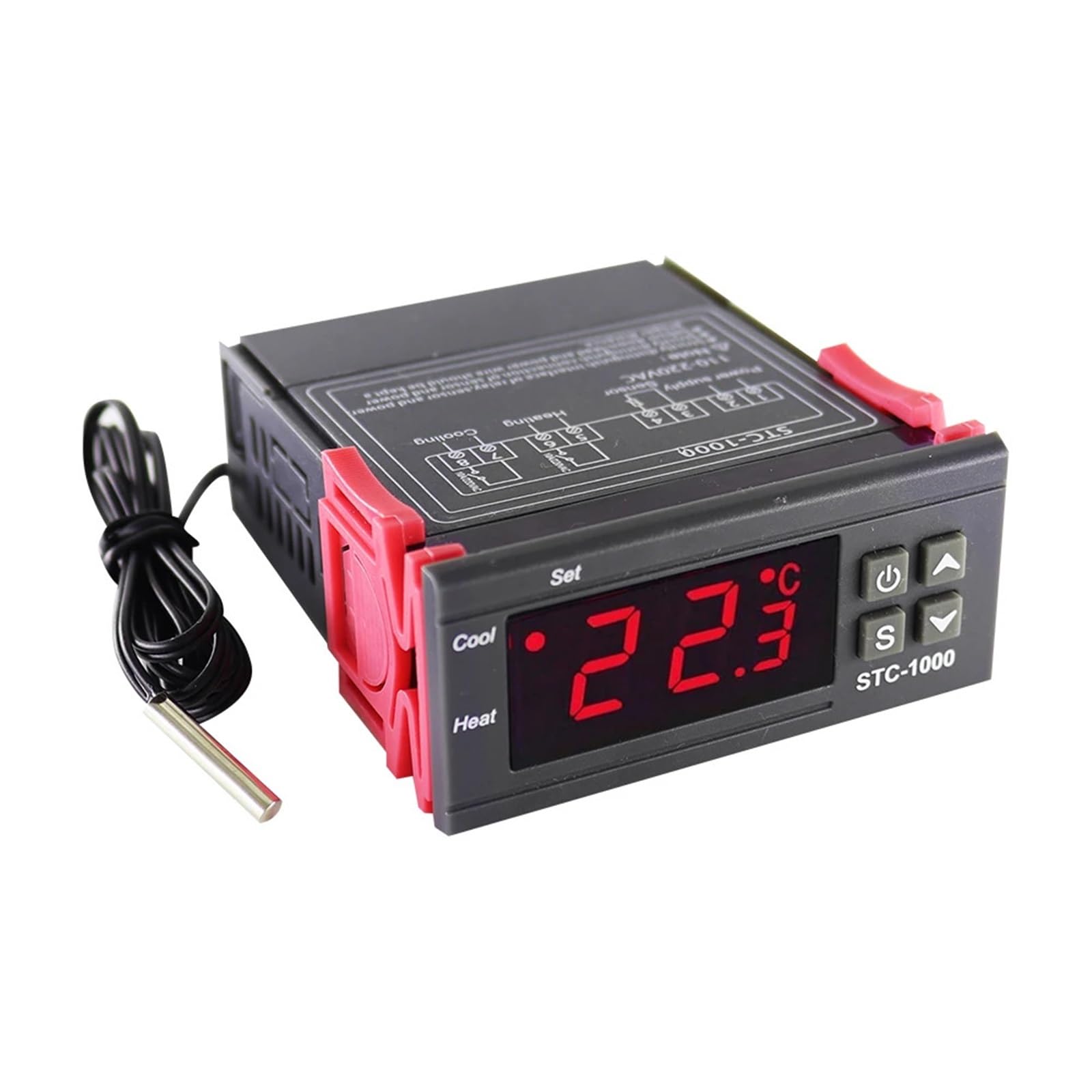 1 szt. STC-1000 LED cyfrowy regulator temperatury regulator temperatury inkubator 12V 24V 110V 220V (AC 110-220V)