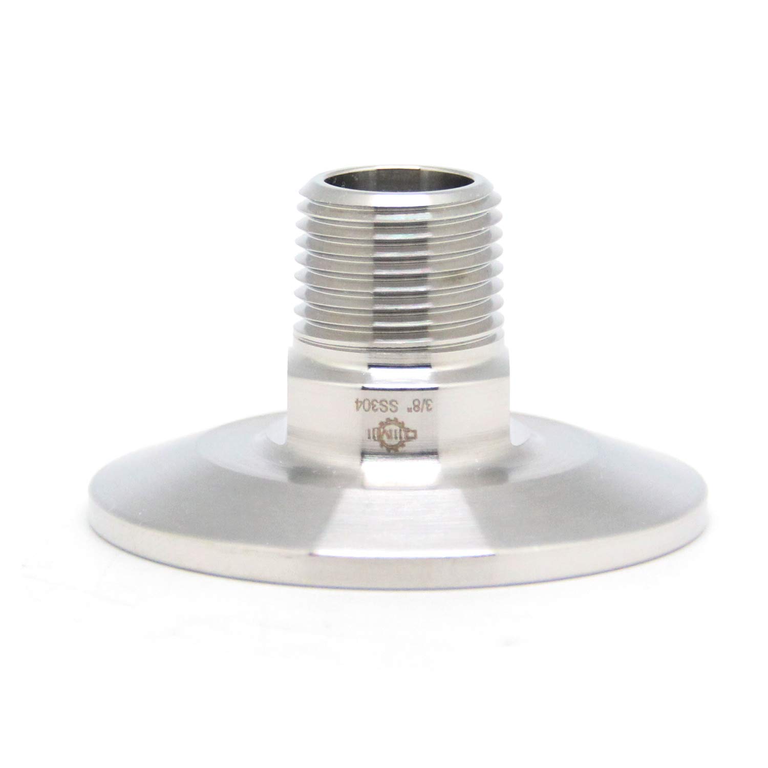 QiiMii 1.5" Tri Clamp Tri Clover Fittings to NPT 3/8" Male Thread Adaptor SS304