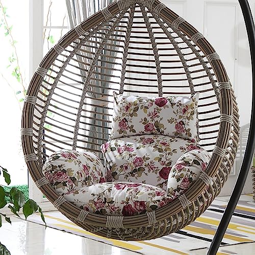 BAHULA Cubierta de Cojines de Silla de Huevo Colgante, Cubierta de Cojines de cojín de Silla de Swing, Cojín de Asiento de Silla de Canasta Colgante para sillas de jardín al Aire Libre,Purple Rose