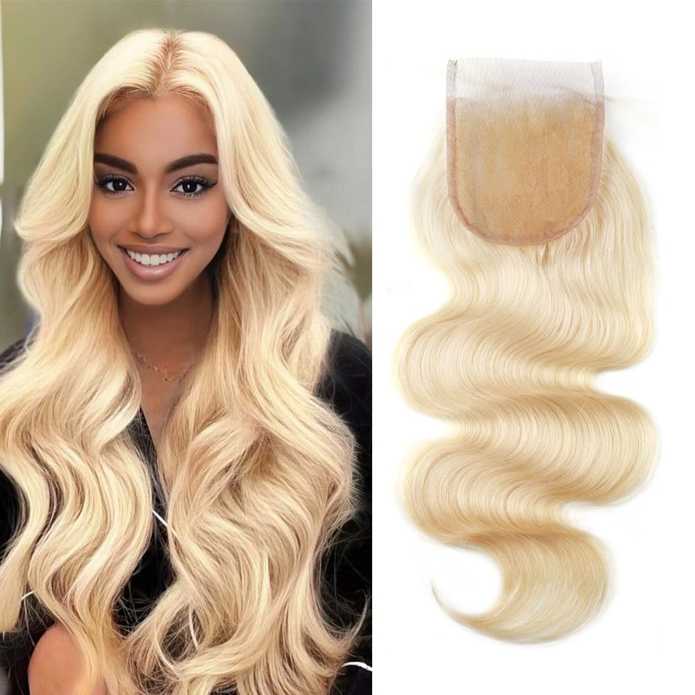 Brazilian Virgin Human Hair Lace Closure Straight Hair Weave Human Hair Pieces Top Closures with Baby Hair 100% Unprocessed Human Hair Natural Black Color 4x4 inch Free Part 12inch