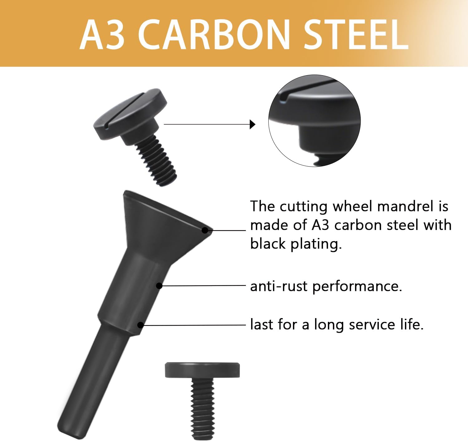 Mounting Mandrel 3/8" & 1/4" Arbor Hole (2pack) for Type 1 Cut-Off Wheel 1/4" Shaft for Die Grinder Rotary Tool
