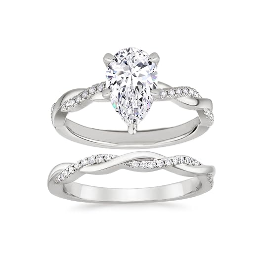 Infinity Twisted Moissanite Ring Set