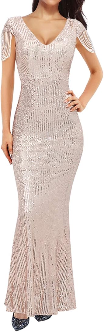 long sequin bridesmaid dress
