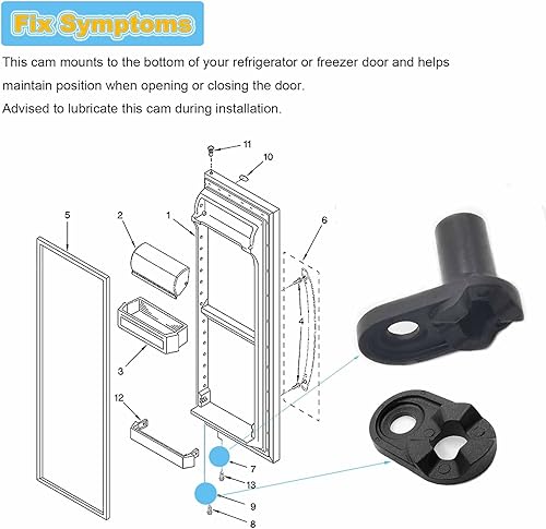 Miniatura 3 de 2182179 - Kit de leva de puerta de refrigerador de repuesto para Kenmore Whirlpool WP2182179 Door Cam, Nevera Lower Door Closer AP6005980 PS11739042