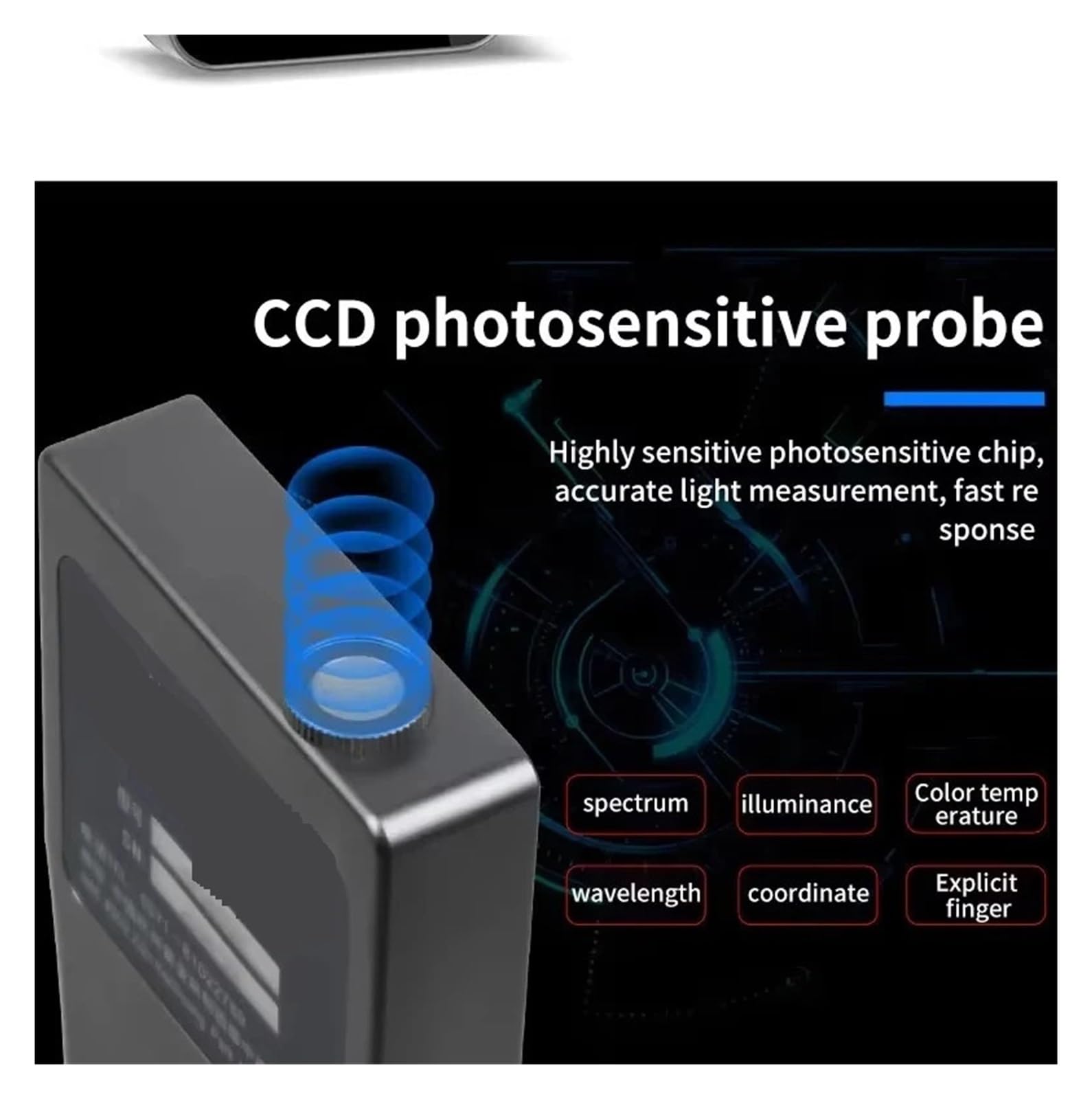 Cyfrowy Spektrofotometr, Ręczny Spektrometr 230nm–850nm Natężenie Promieniowania UV MW/m2 Długość Fali Światłomierz