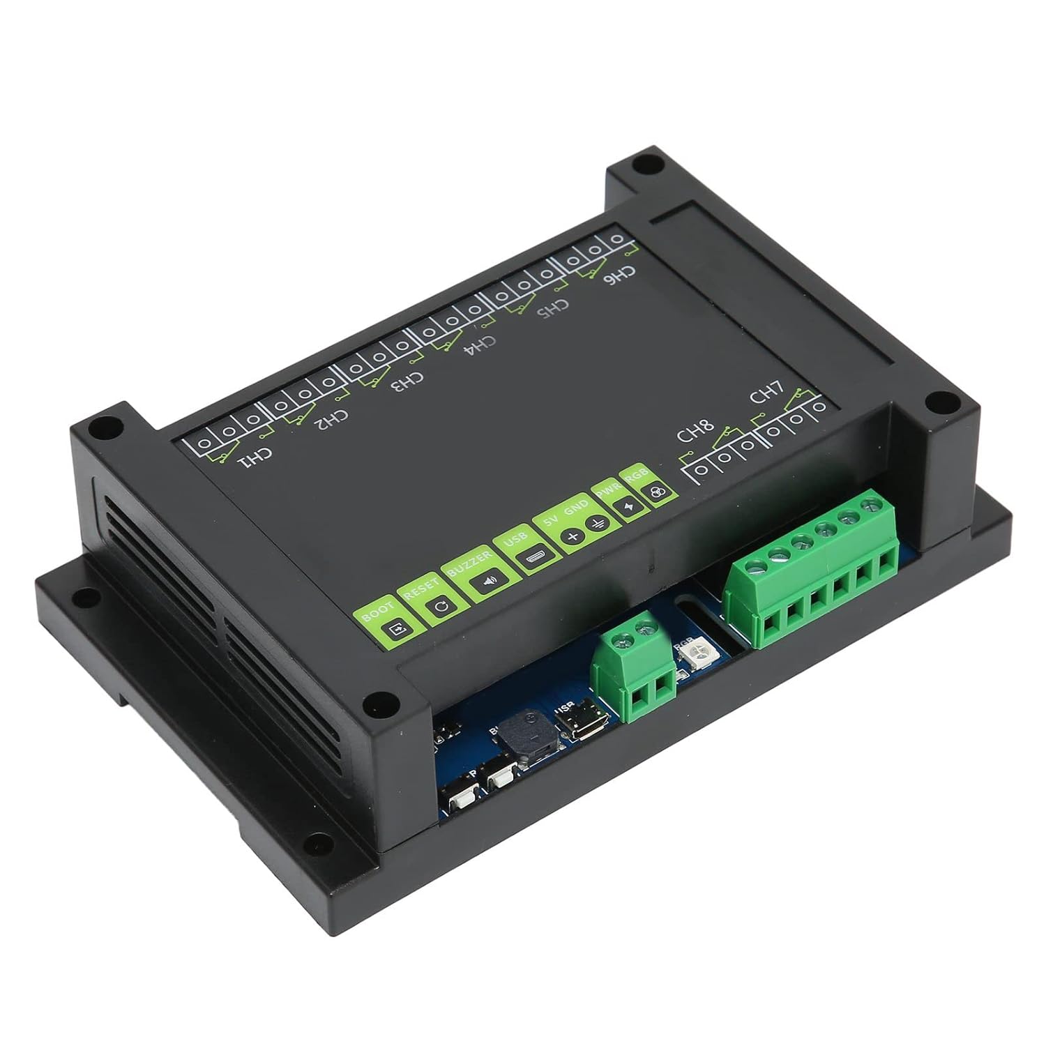 Industrial 8 Channel Relay Module for Pico Power Isolation, Optocoupler Isolation.