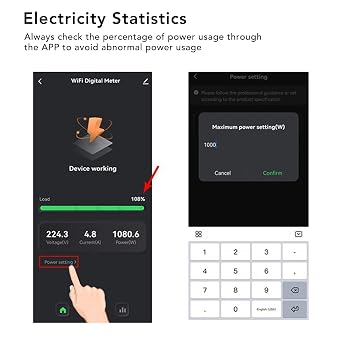Smart Home Energy Monitor, Electricity Usage Monitor Smart with 200ACT Current Transformer 90250VAC, Single Phase Energy Meter | Clamp Energy Monitor | Home Power Monitor