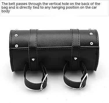 Tail Bags Rear For Motorcycle Front Fork Bag Universal PU Leather Motorbike Tool Saddlebags Handlebar Moto For Mini Bicycle Panniers Moto(Black)