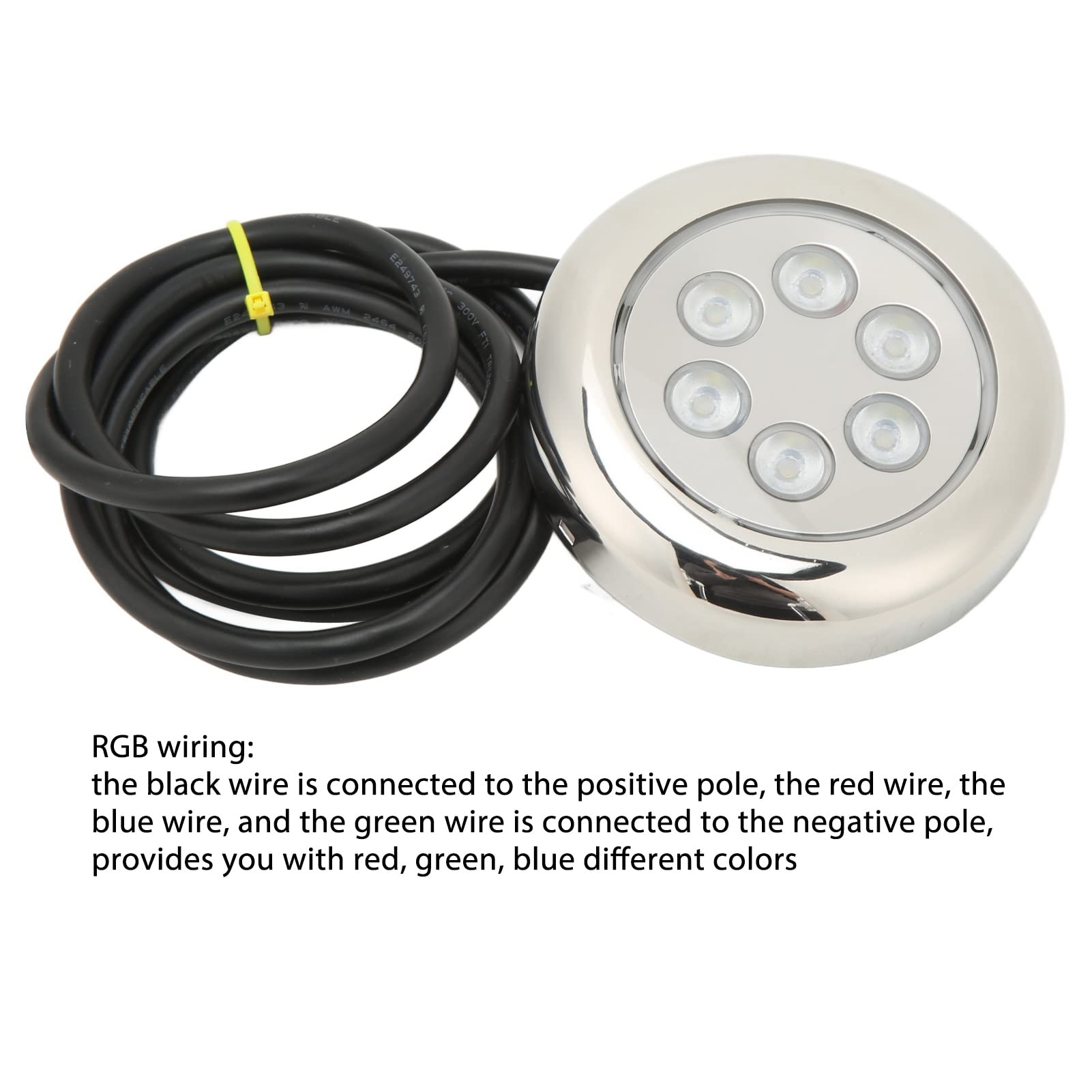Acouto 6 Perlas de Lámpara de Cristal 12V24VDC, Montaje en Superficie de Luz Subacuática IP68 Impermeable para Yate Marine Boat LED Luz Subacuática, con Luz Subacuática Marina, para (RGB)