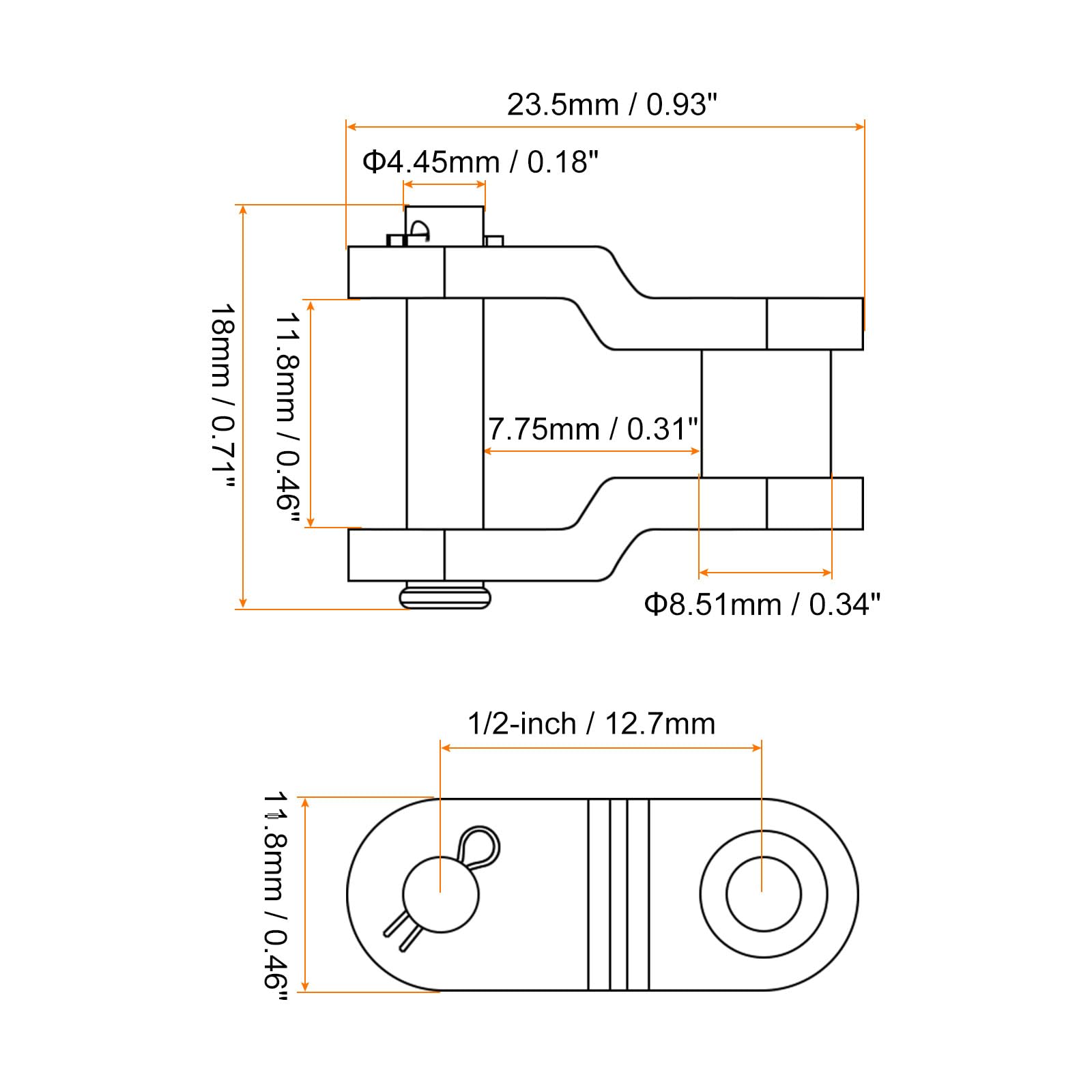 Cadena Compensación Medio Enlace Rodillo 1/2" Paso Carbono Acero Estándar para 08B Cadena