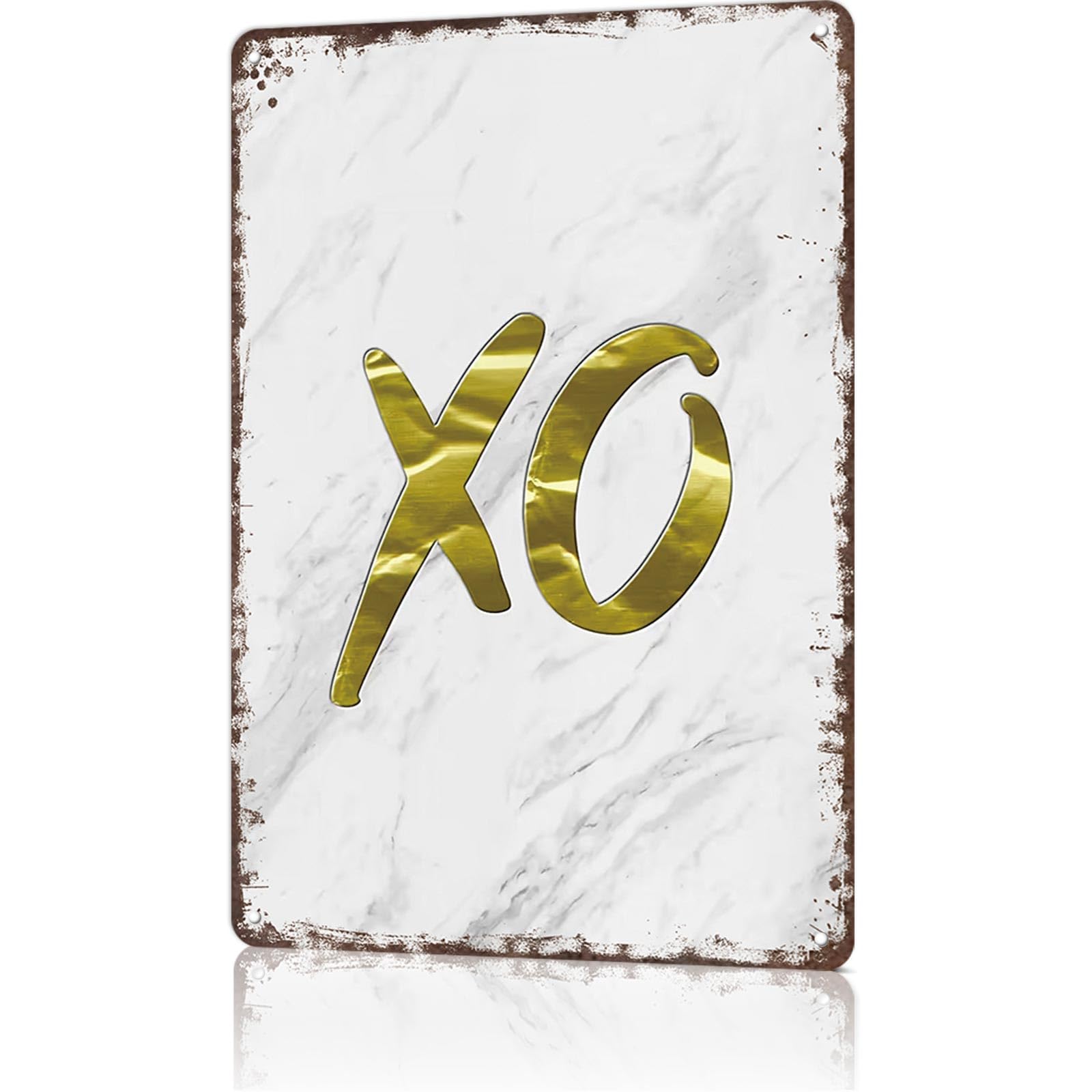 KWQDOZF Vintage Metal Signs Xo Kisses And Hugs Funny 8x12inch