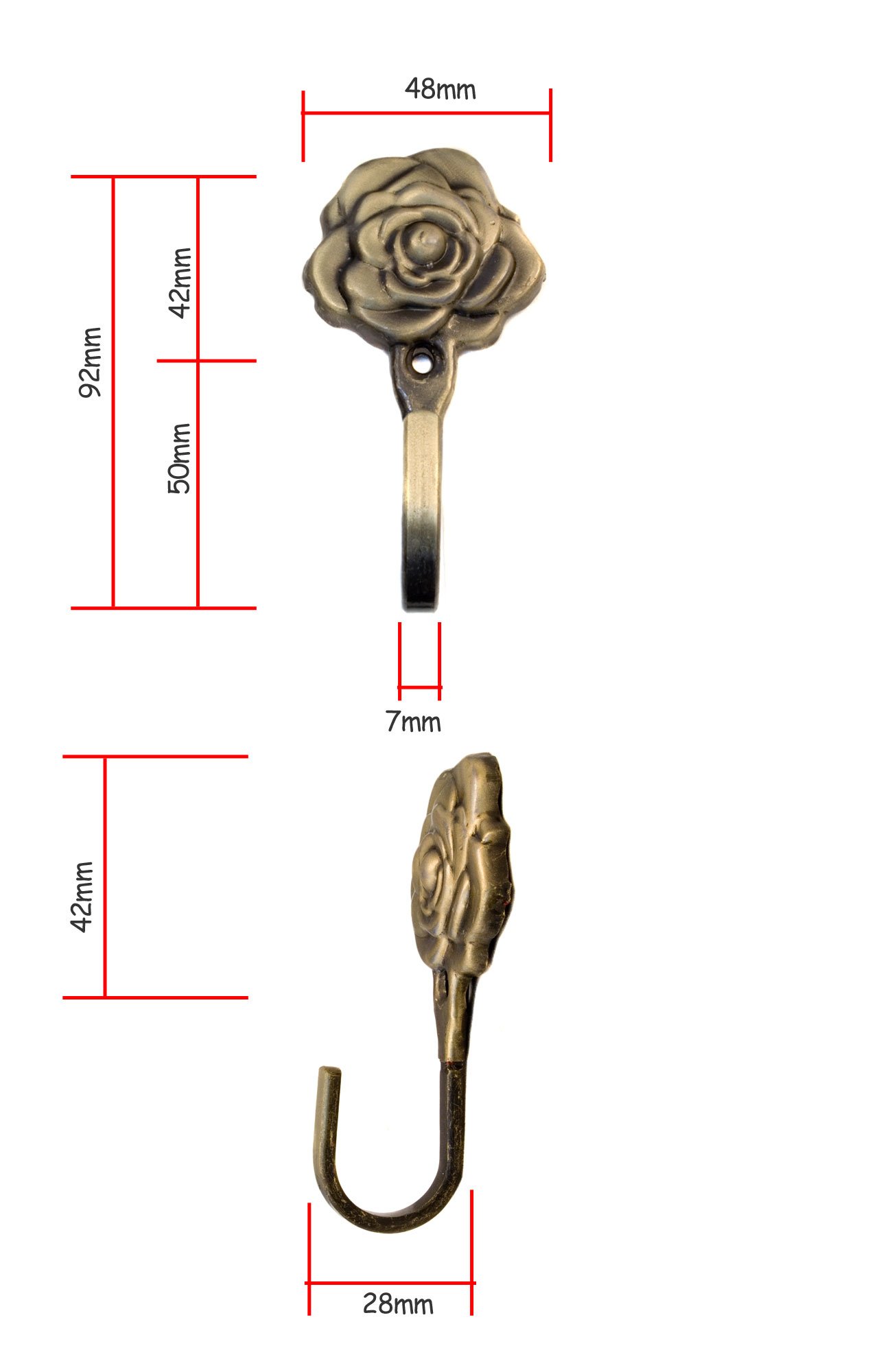 Ganci Per Guardaroba Vintage In Ferro - Set Da 6 Pezzi, Doppi, Per Asciugamani E Cappelli