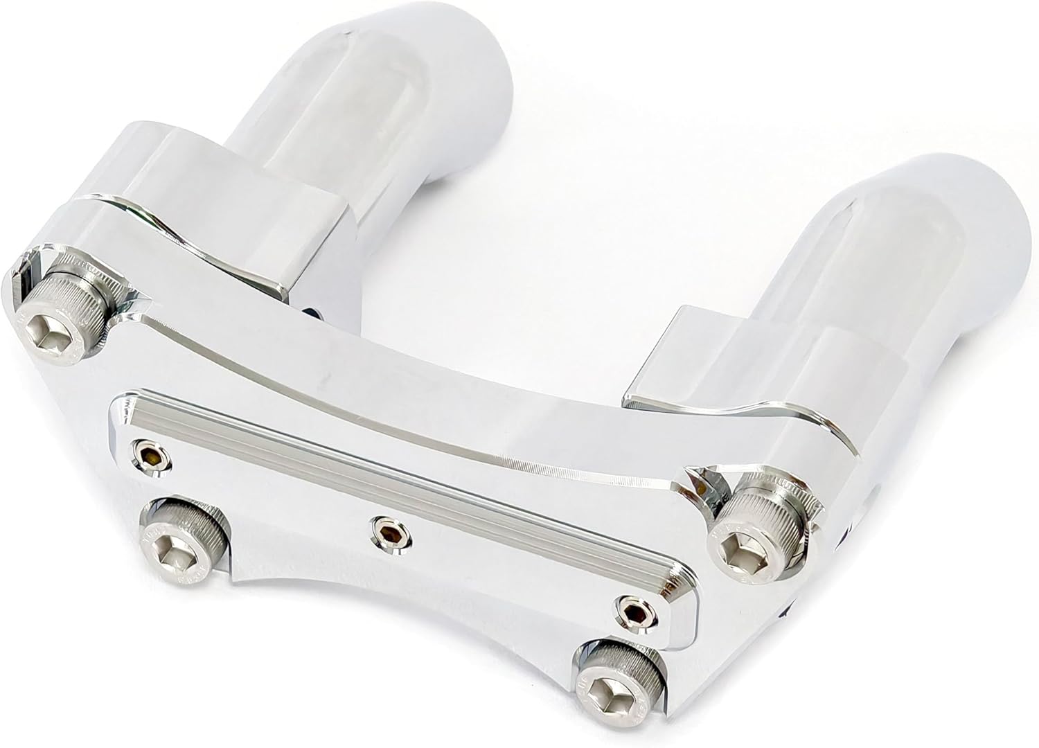 1 Set 3-1/2'' Motorcycle Handlebar Risers and 1'' Pullback with Top Clamp Kit Compatable for 1'' Bar Diameter Harley Dyna Heritage Softail Fat Boy Sposter Touring Glide (Chrome)