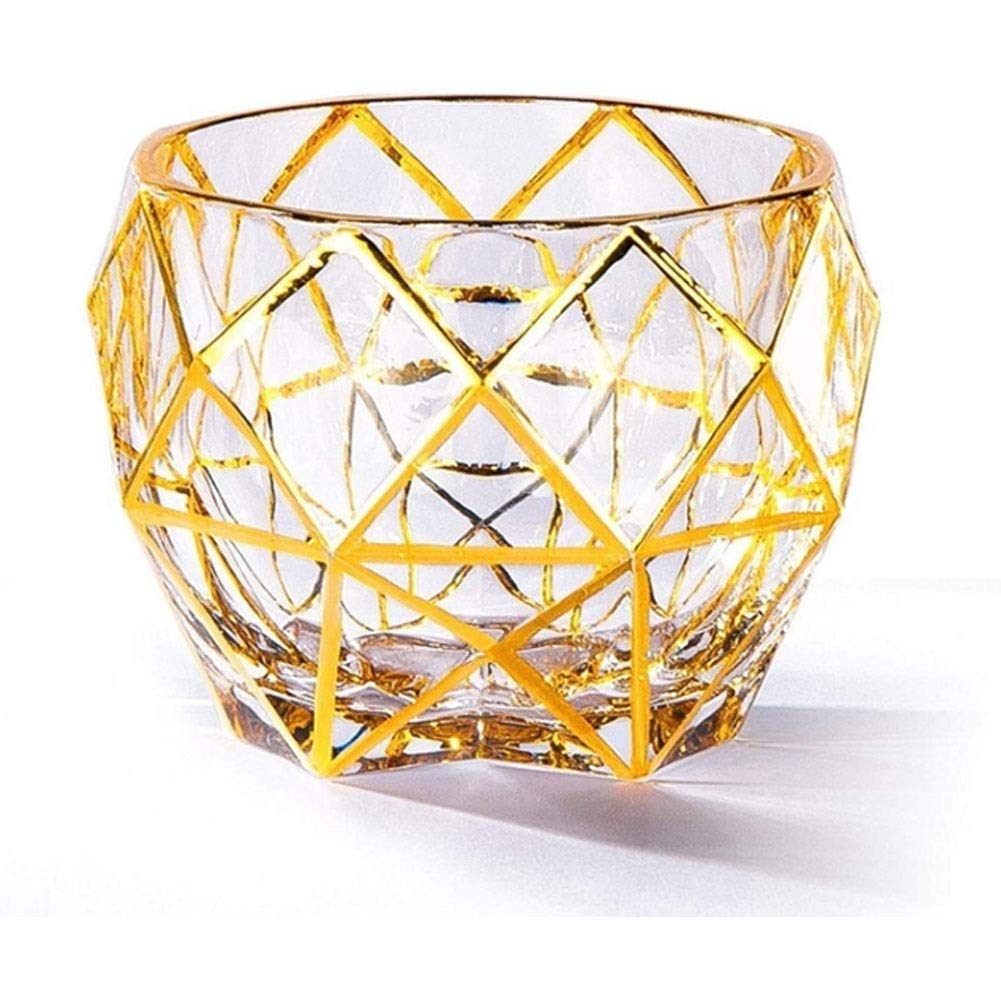 Karafki do wina, kieliszki do whisky, bezołowiowy materiał kryształowy, luksusowy złoty design, artykuły gospodarstwa domowego, zestaw upominkowy dla mężczyzn (D)