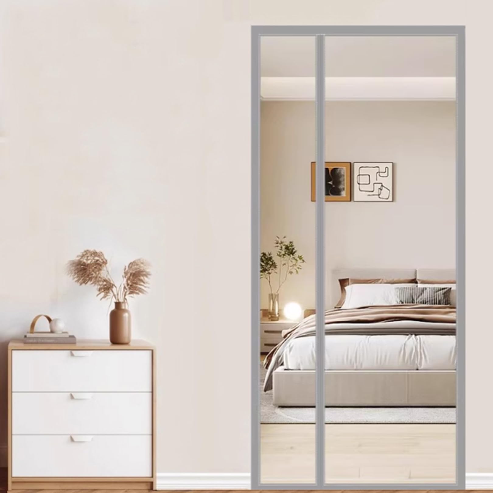 Isolant anti froid porte entrée magnétique transparent sans perçage