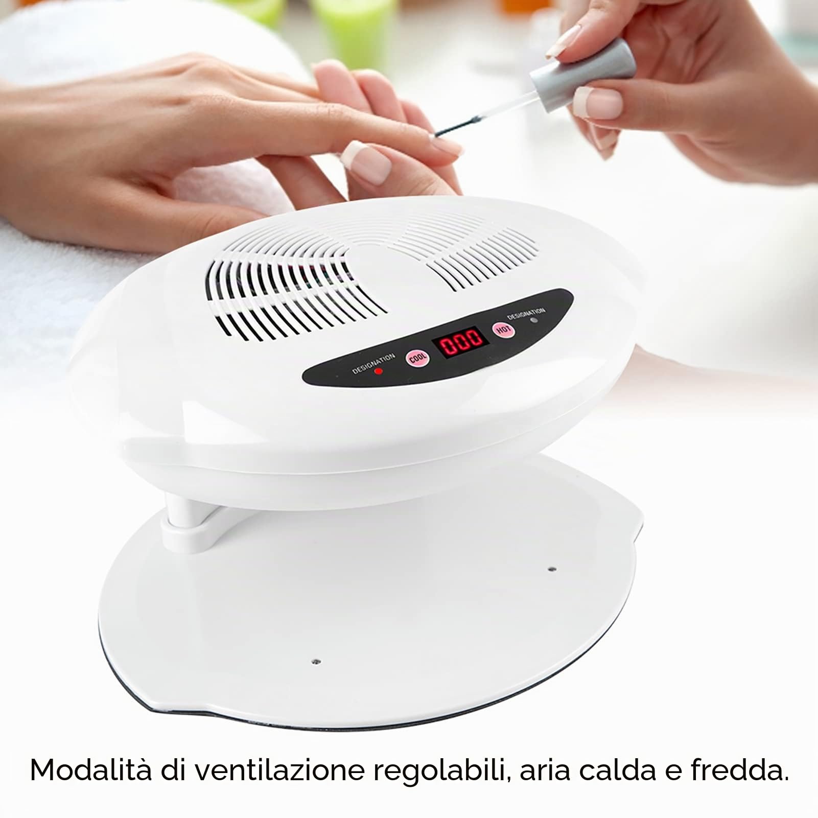 Asciuga Smalto Spray, Lampada Asciuga Smalto Normale, Ventola per Asciuga Unghie Aria Calda e Fredda Asciuga Unghie Aria Asciuga Smalto Ad Aria Nail Dehydrator per Asciugare Smalto
