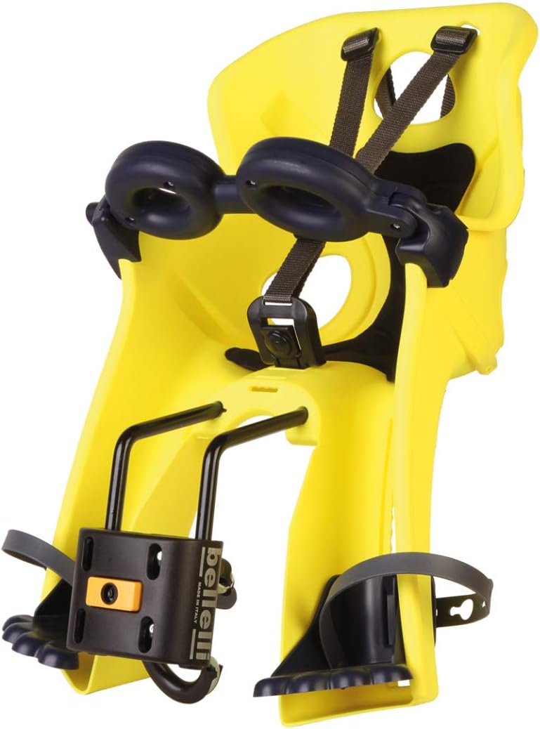 Freccia - Front Bicycle Seat - for Children up to 15 kg, from 9 Months to 3 Years - Can be fixed to Frame - Hi-Viz Yellow