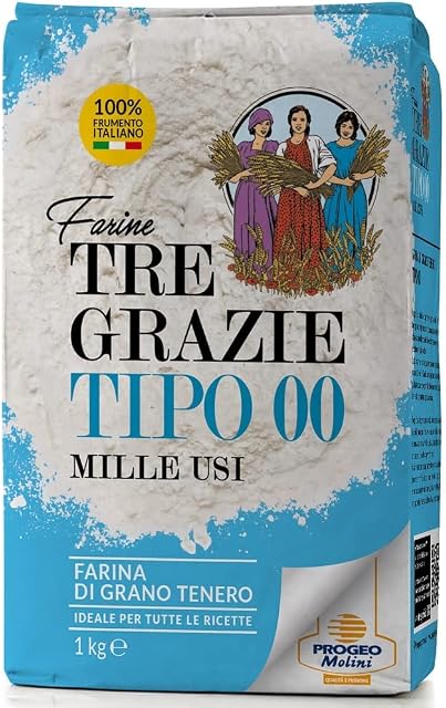 Tre Grazie - Premium Italian Plain Wheat Flour 00 - Bread | Pasta | Cake (1Kg)