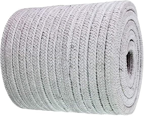 Steel Wire Rope Sealing Ring-Ceramic Fiber Rope Gasket, Square Braid, Boiler Furnace Pouring High Temperature Gasket,3x3mm*20m