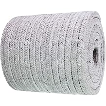 Rope Seal - Ceramic Fiber Rope Gasket for Boiler Furnace Casting, Square Blade, High Temperature Gasket Seal, 6x6mm*10m