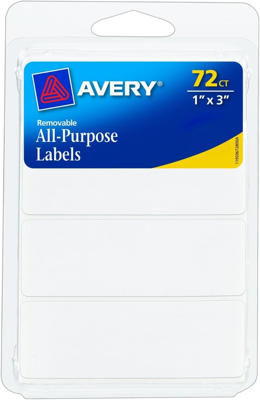 Avery MultiUse Removable Labels, 1" x 3", White, Non