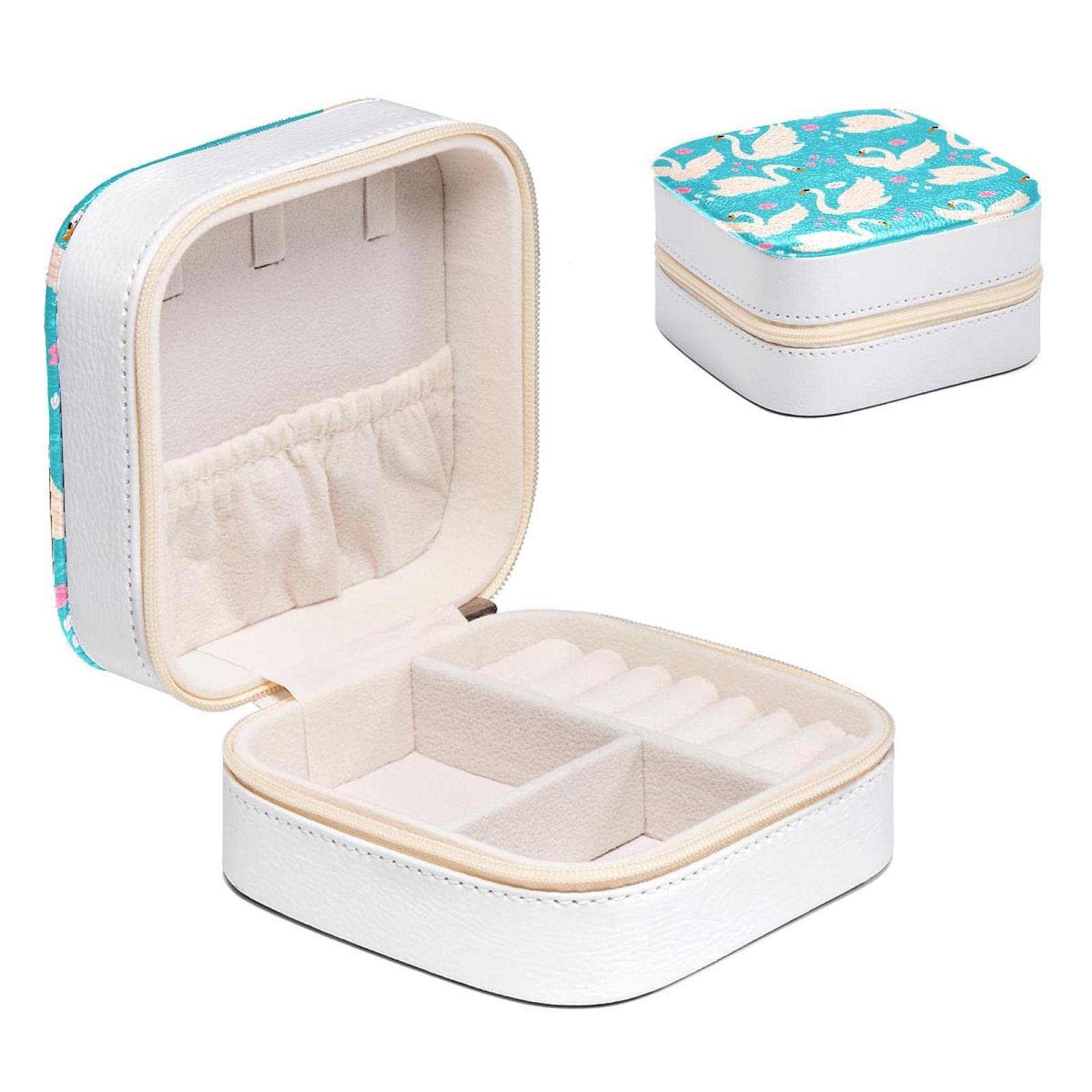 Boîte à bijoux cygne cadeau fille, petit coffret mignon pour colliers et boucles d'oreilles
