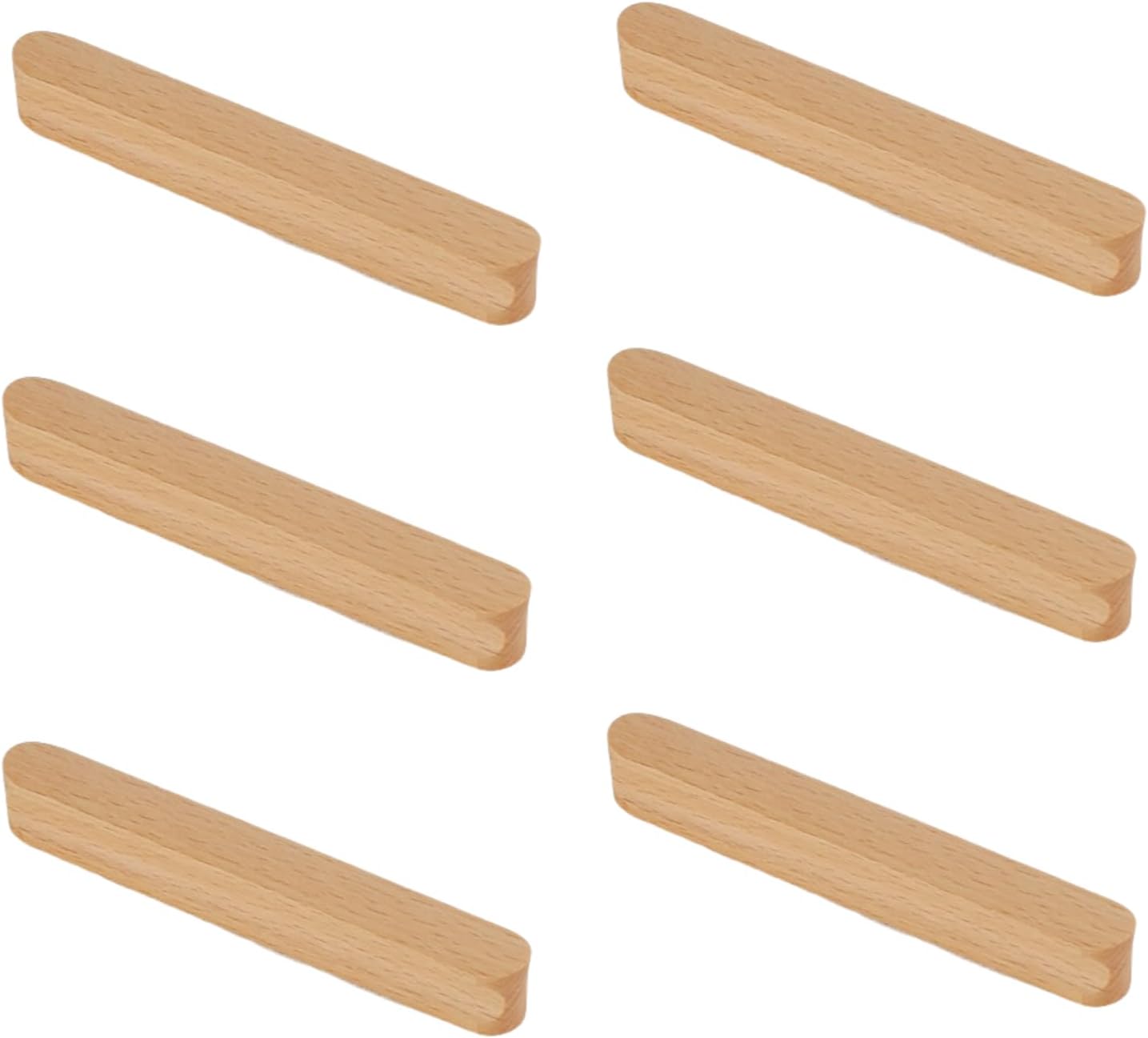 Wood Dresser Knobs 6Pcs Solid Wood Drawer Door Solid Wood Handle Cabinet Wardrobe Door Handle Straight 160Mm