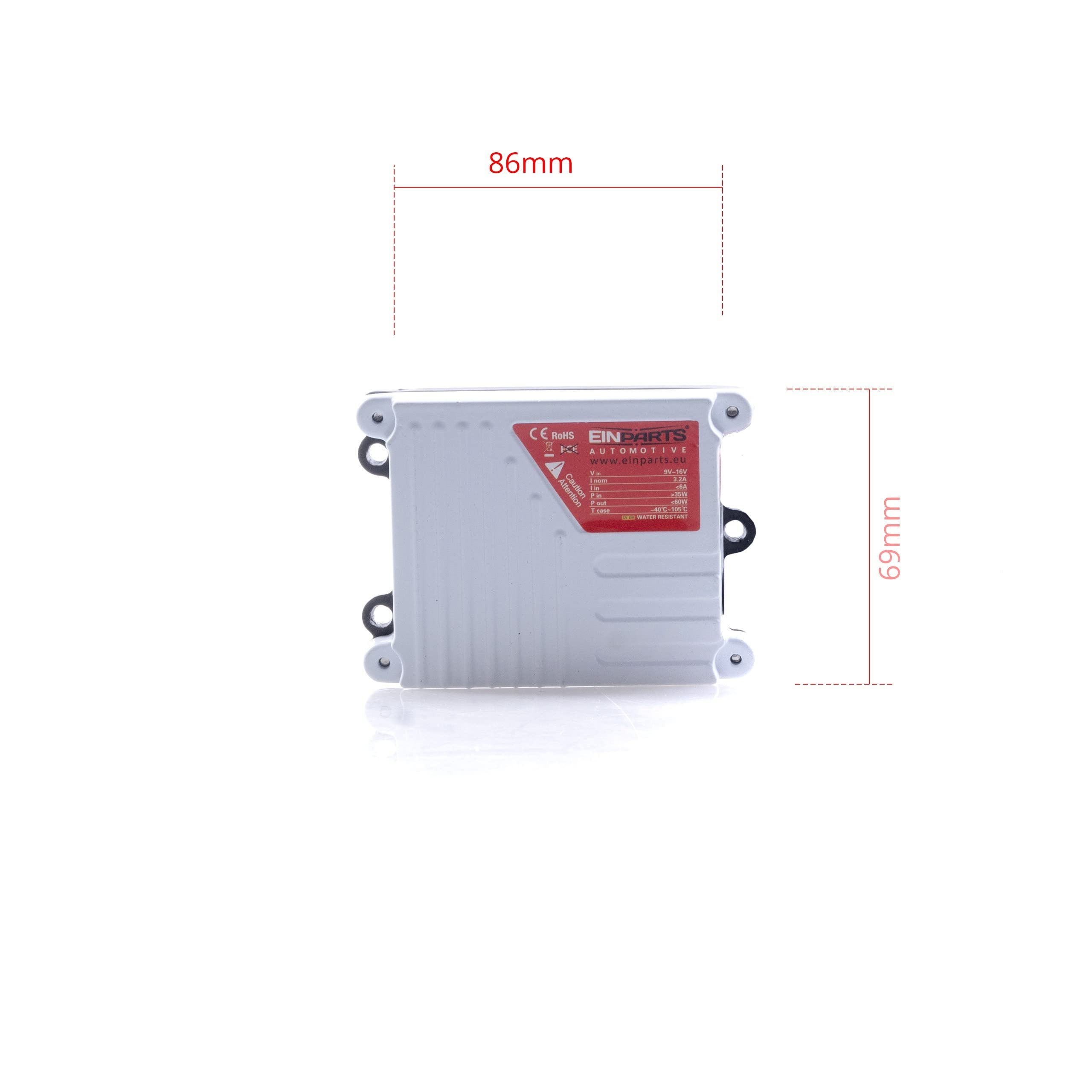 EinParts H7 35W Zestaw Xenon HID 5000K Canbus, Kompletny Zestaw 2x Przetwornica SLIM 12V 35W 2x Żarnik H7M