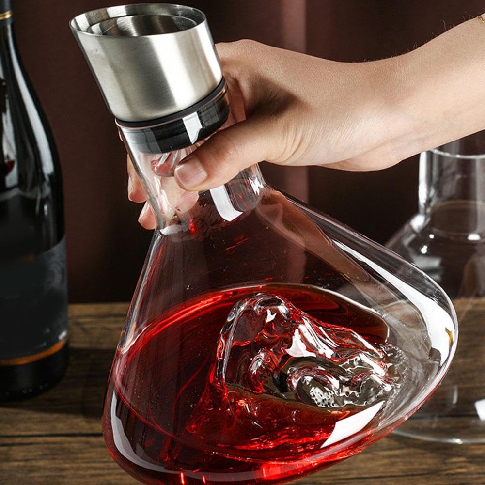 Carafe A Vin Mont Blanc Carafe à Vin En Verre De Cristal Rapide,entrée Européenne,cascade Lux,filtre Iceberg Jinshan Carafe A Decanter Vin