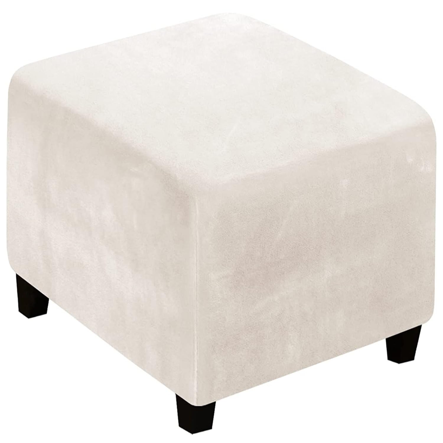 JORTUIO Ottoman Cover Square 40x40/45x45/50x50cm Stretch Velvet Jacquard Cube Storage Ottoman Slipcover Footrest Foot Stool Cover Footstool Slipcovers Anti-Slip Furniture Protector(#23,40x40x40cm)
