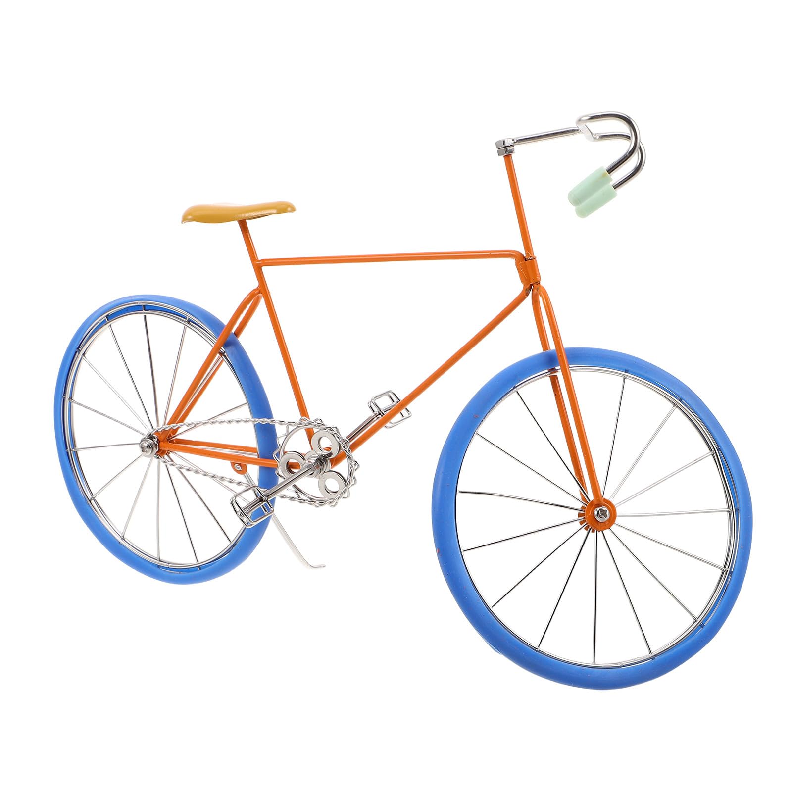 Figura de bicicleta en acero inoxidable miniatura realista de colección