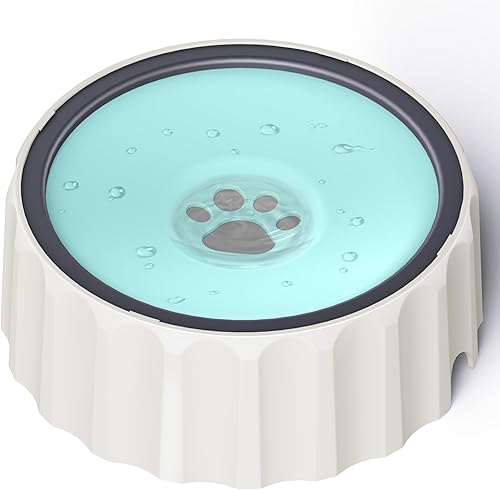 Miniatura 14 de Tazón de agua para perro sin derrames 70oz/2L Dispensador de gran capacidad antideslizante sin salpicaduras, tazón para mascotas con alimentación