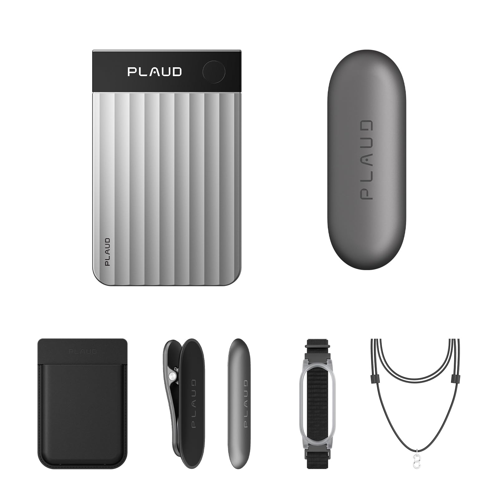 Plaud Note Pro und NotePin Paket mit 4 Zubehörteilen, KI Digitales Diktiergerät App-Steuerung, KI-Notizgerät, KI-Transkription & Zusammenfassung, 112 Sprachen, 64GB Speicher, Audiorekorder