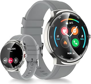 OHUGNA Smart Watch for Men Women, 1.43″ Curved AMOLED HD Screen Fitness Tracker, 100+ Sport Modes, Heart Rate Sleep Monito... Price In India