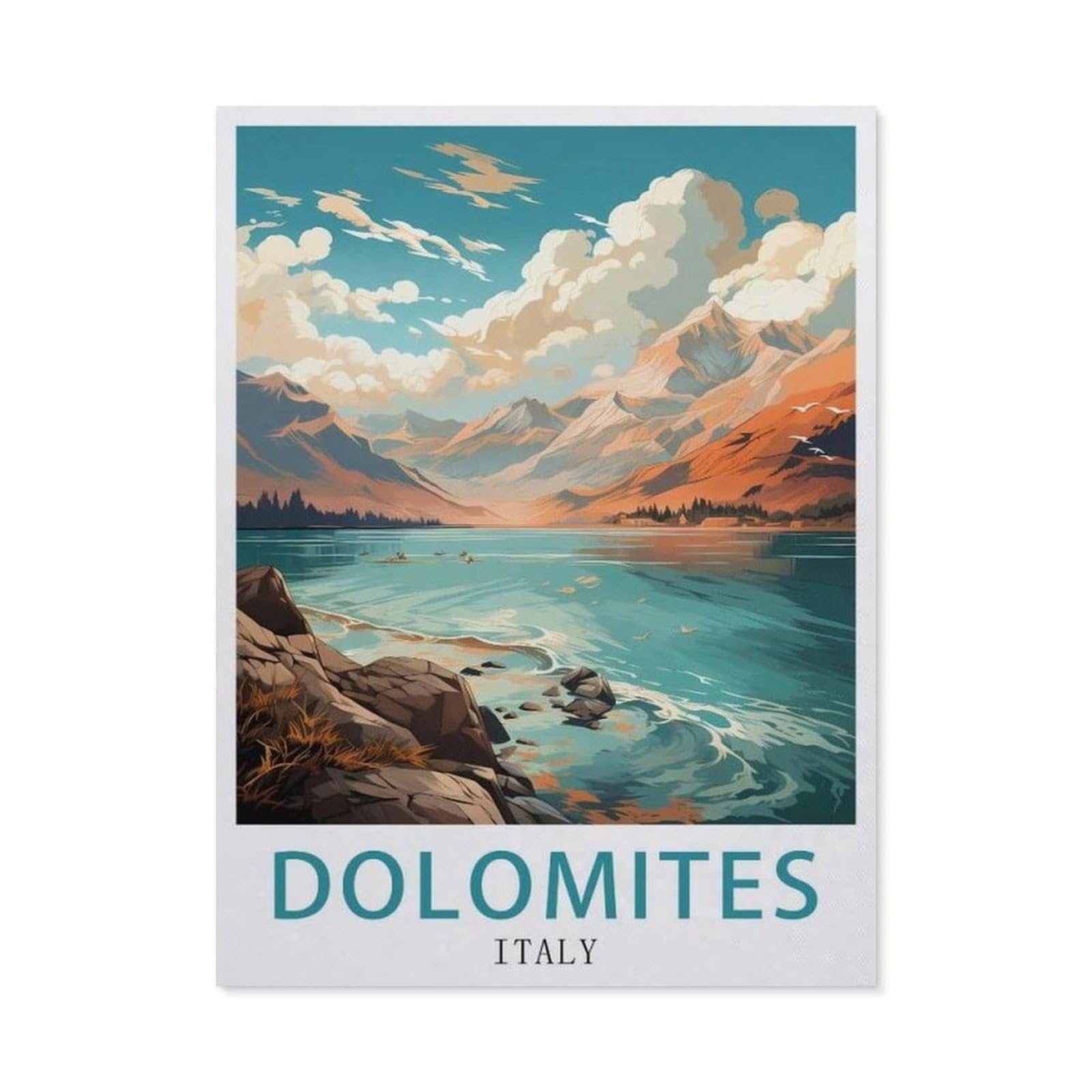 Vintage Metal Tin Sign，Dolomites Italy(20x30cm）