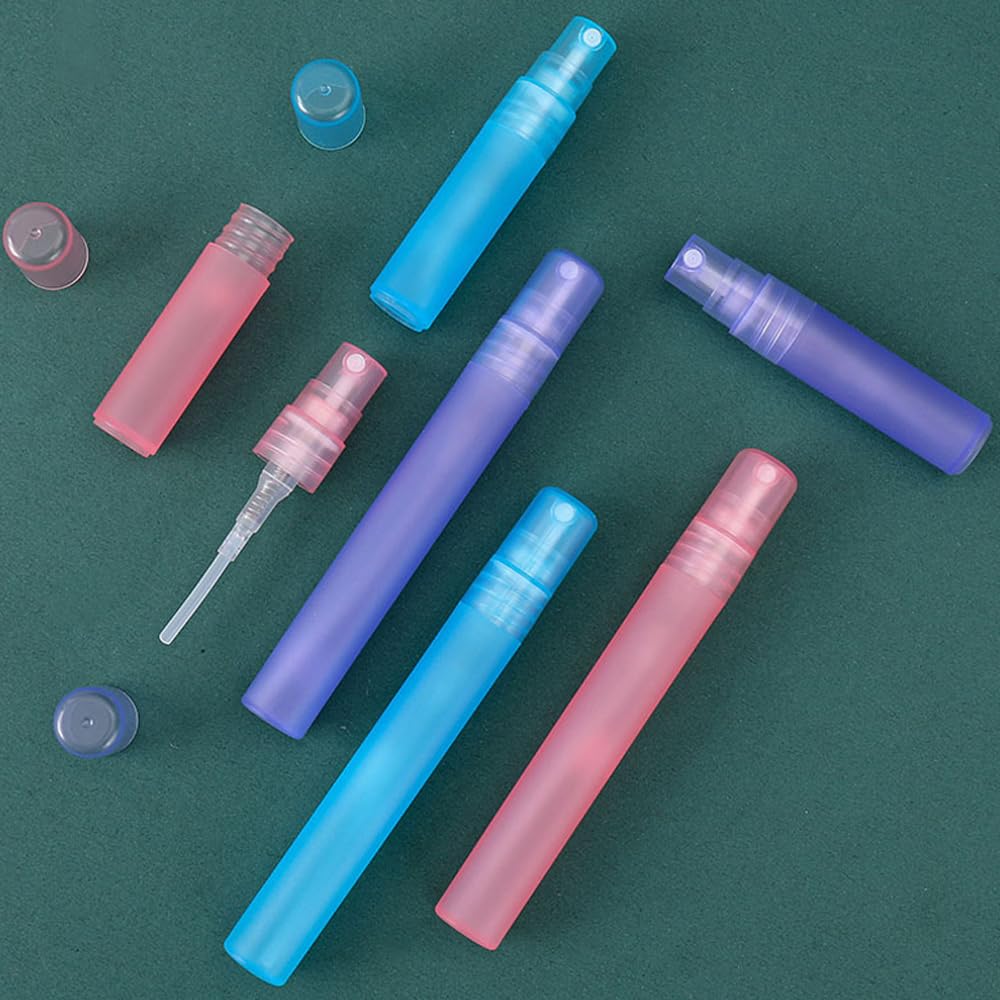 100 Unidades Frascos Mini Vacíos de Plástico con Pulverizador 3/5/10ml, Botellas Recargables Portátiles para Difusores de Fragancia, Perfume, Muestras Cosméticas y Viajes (azul,5ml,100)