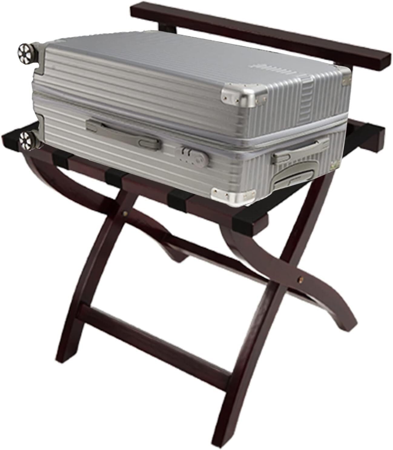 TIST Luggage Rack Room Luggage Holder, Hotel Wooden Folding Luggage Rack