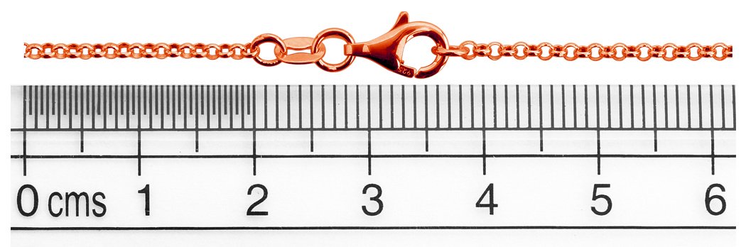 Rosegold Erbskette 925 Silber Kette Damen Halskette 1,7 mm 11-4 | vergoldete Silberkette Rose Gold in den Längen 42 45 50 60 70 80 90 cm verfügbar