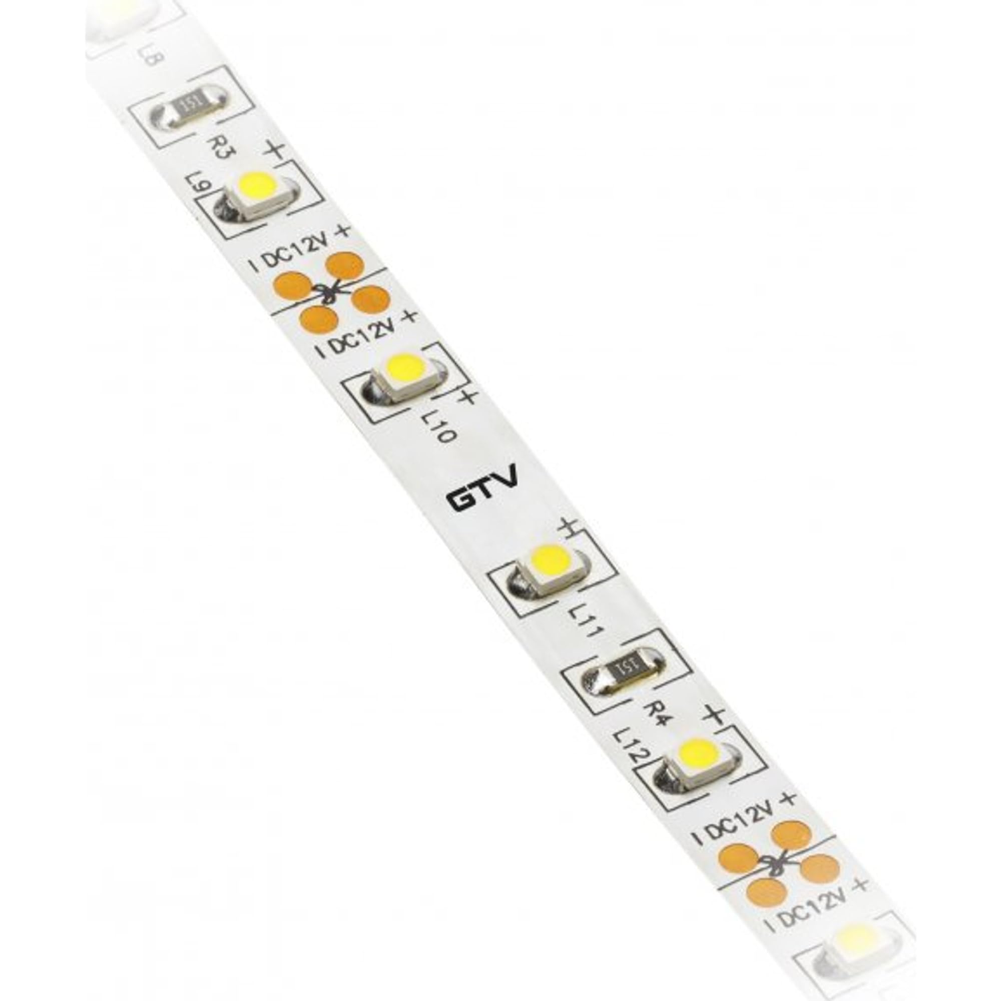GTV LED Strip 50 m Roll Flash 2835 MW, 60 LEDsm, Separable Every 5 cm, Dimmable, 3.7 Wm, 12 V DC, 8 mm Wide, Cool White 6500 K for Furniture Lighting