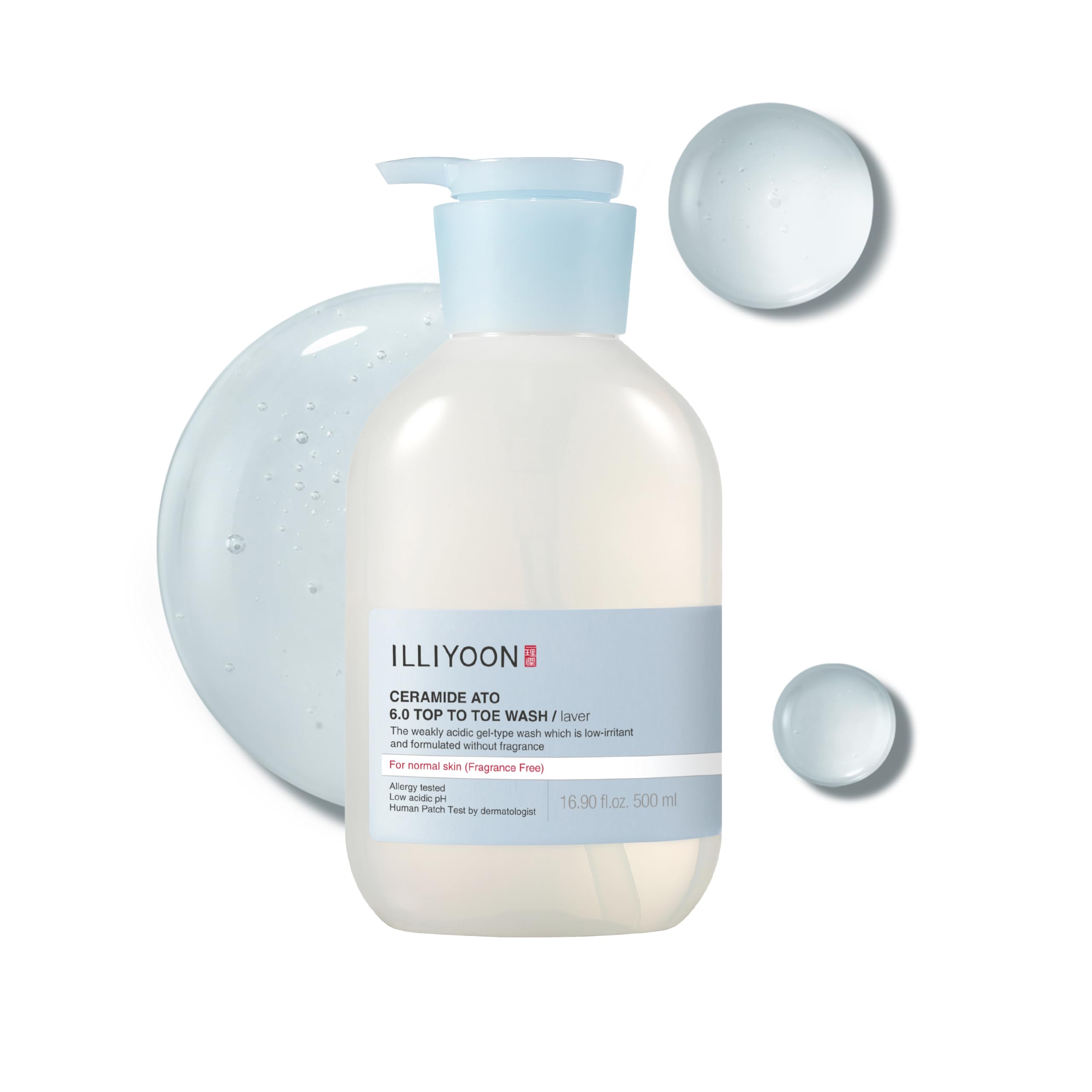 IlliyoonCeramide Ato 6.0 Top to Toe Wash - Mild Cleanser for Baby body, 16.9 Fl Oz (500ml)