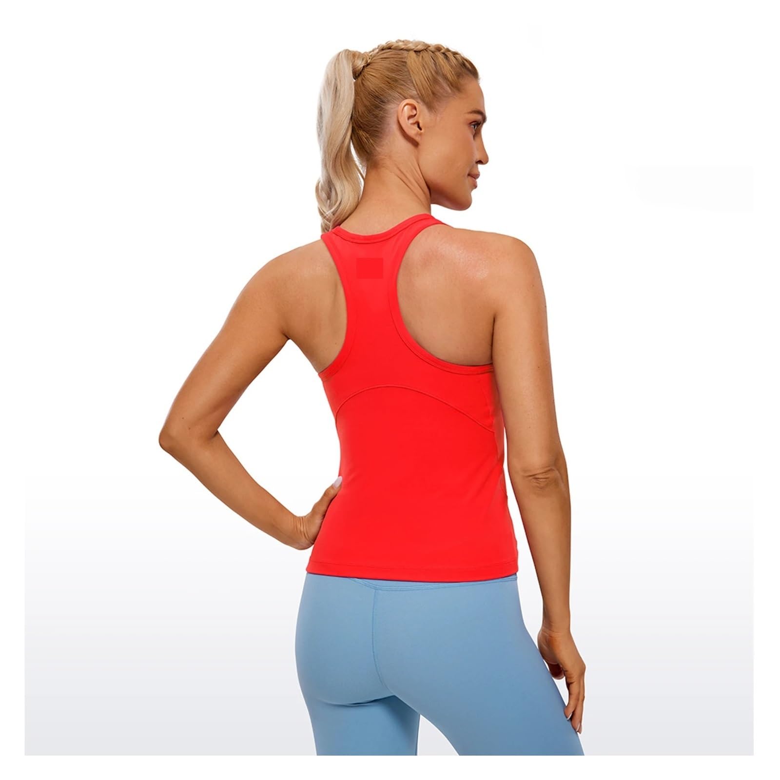 Canotte da Allenamento da Donna Canotte da Donna Senza Cuciture con Reggiseno Imbottito, Scollo Rotondo, Canotta Lunga Atletica Dimagrante(7,US XS(0-2))