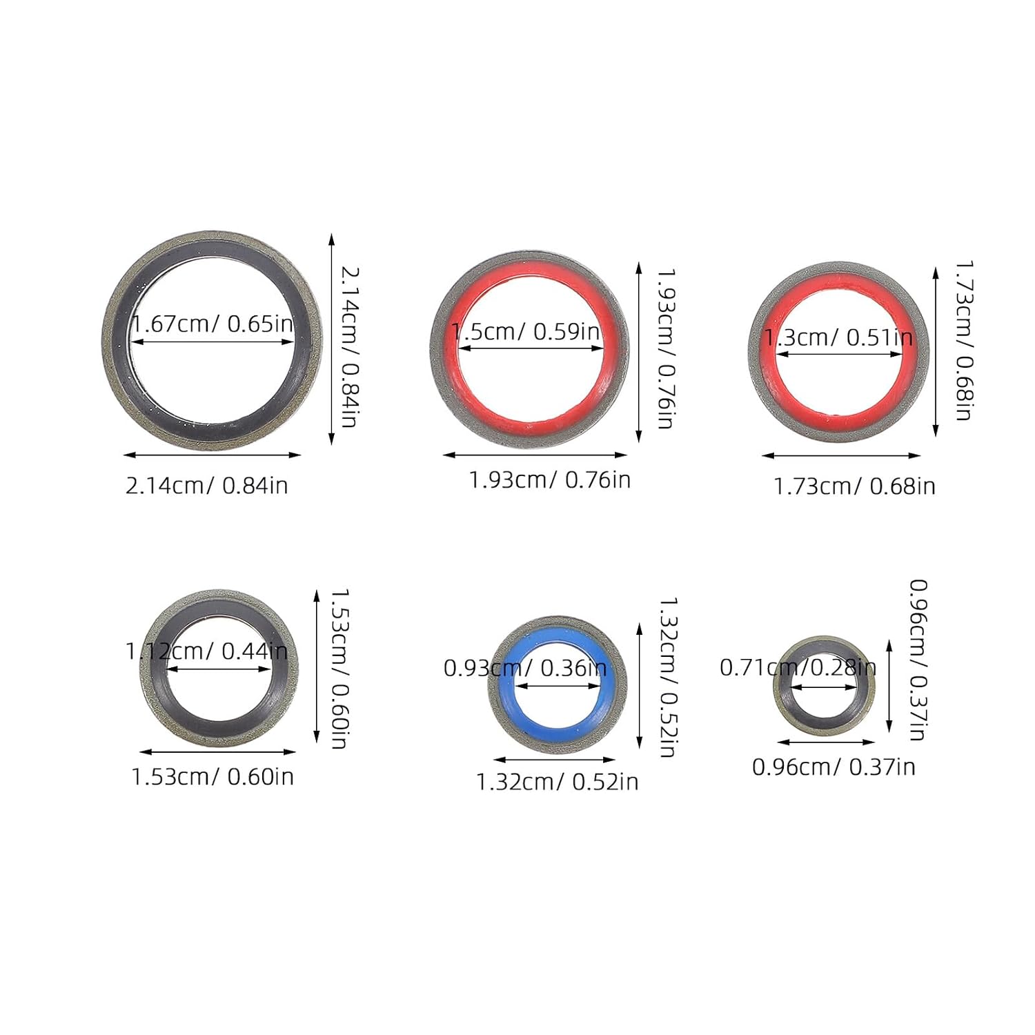 Ciieeo 100pcs Aluminum Oil Drain Plug Gasket Crush Washer Repair Kit Engine Oil Seal for Car Pan Drain Plug Replacement Automotive Maintenance