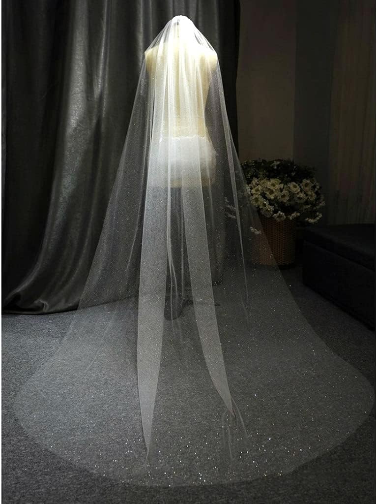 Ts Ladies Bridal Veil 1 Layer with Comb Blush/Ivory Veil, Suitable for Bridal Tailoring Tulle Wedding Veil (Color : Blush, Size : 350cm)