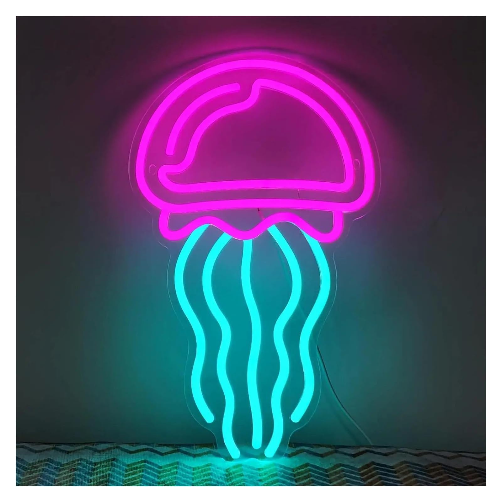 LEMST Sign Lamp Jellyfish Neon Sign for Wall Decor Light Dimmable for Living Room Party Shop Club Office Bar Birthday Decoration 25cmx40cm