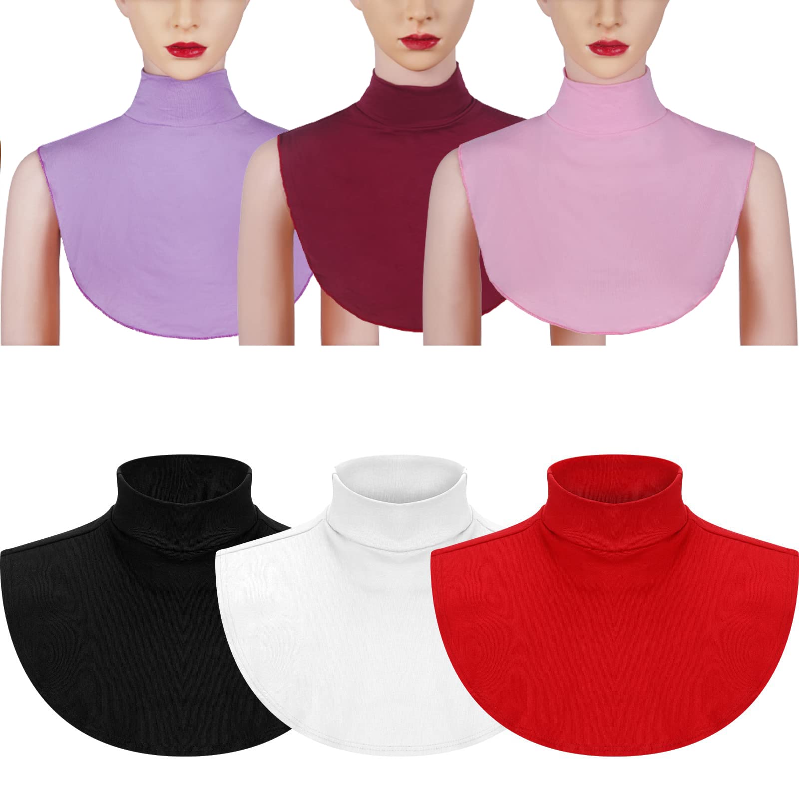 Sponsored Ad – MAKINGTEC Fake Turtleneck, 6 Pieces Dickey Collars Half Top Mock Blouse Collar Neck False Turtleneck Neck for Women Girls