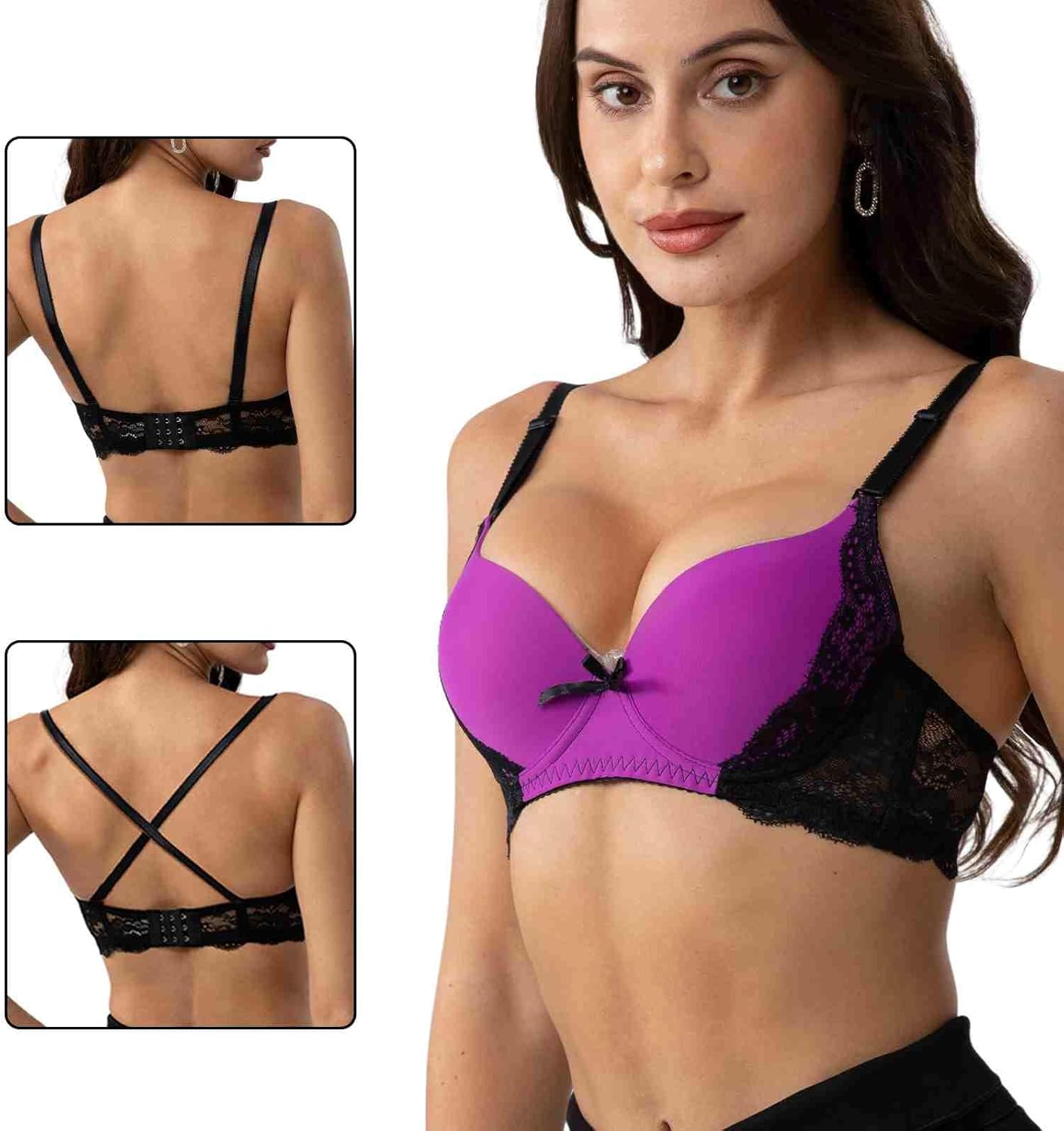 Push Up Bras Lace Bra Comfort Padded Underwire Bra & Everyday Bras for Women - Image 4