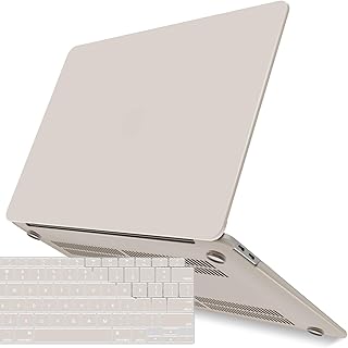 iBenzer Compatible with New MacBook Air 13 inch Case 2022 2021 2020 M1 A2337 A2179 A1932, Plastic Hard Shell Case with Keyboard Cover for Mac Air with Touch ID, Rocky Gray,CA-AT13RKGY+1